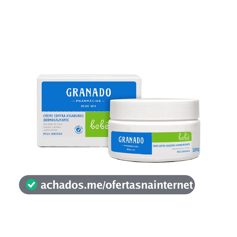 Granado Creme Assaduras Dermocalmante Bebê, Peles Sensíveis, 300g