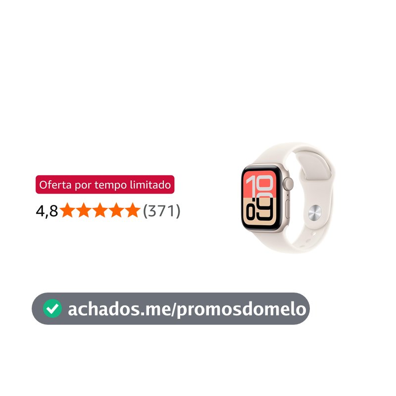 Apple Watch SE 3 GPS, Caixa em alumínio luz das estrelas de 40 mm com Bracelete desportiva luz das estrelas - P/M