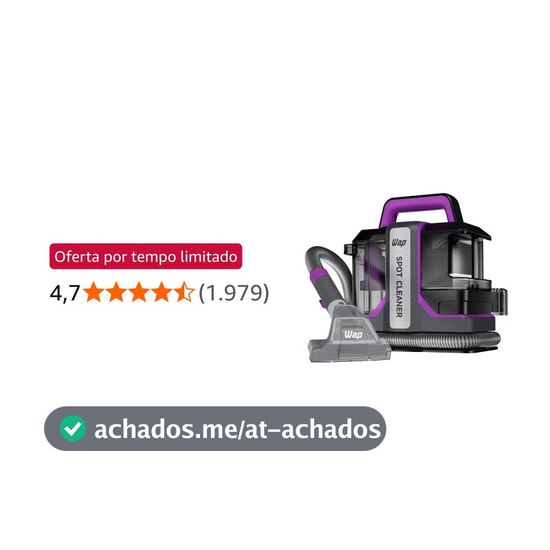 WAP Extratora Portátil Spot Cleaner W3, 3 em 1, Borrifa, Esfrega e Extrai, com Sistema de Autolimpeza, 1450W 220V
