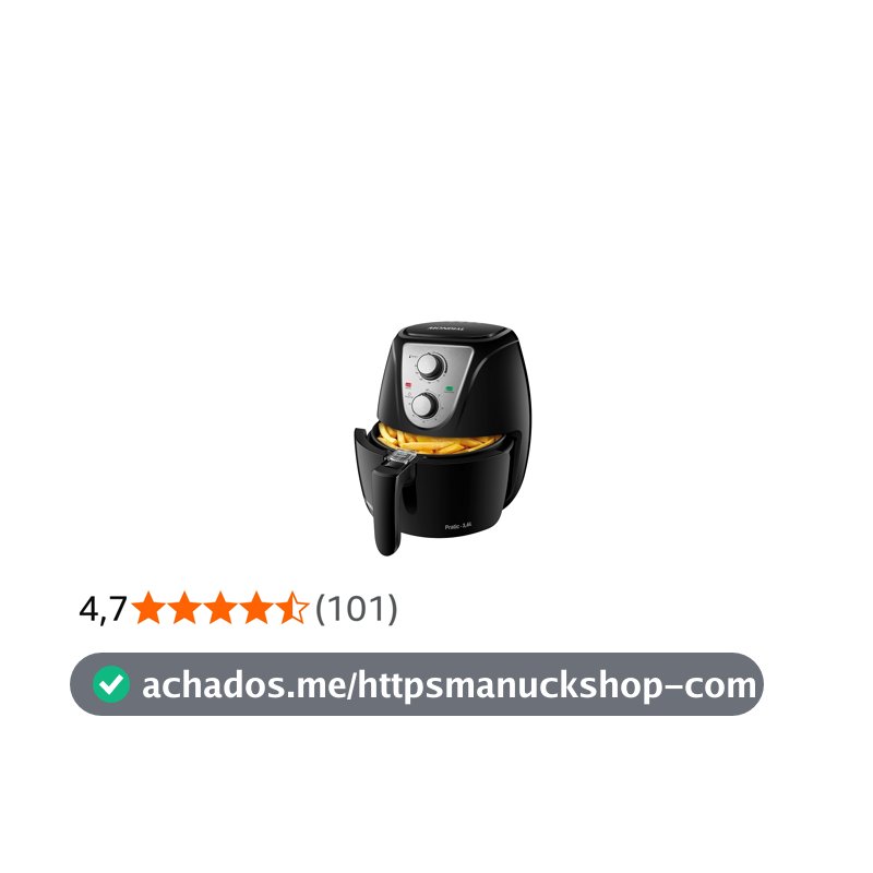 Fritadeira Sem Óleo Air Fryer Pratic 3,6L, Mondial, Preto/Inox, 1500W, 110V - AF-36-BI