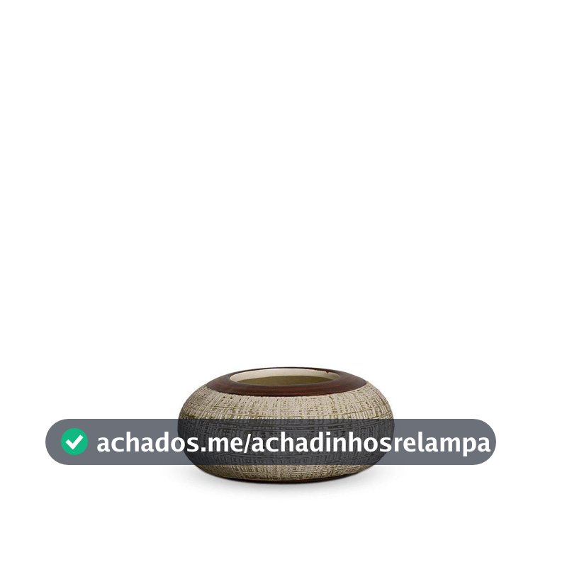 Cachepot Redondo P Decoração em Cerâmica Marrom e Palha Ganash