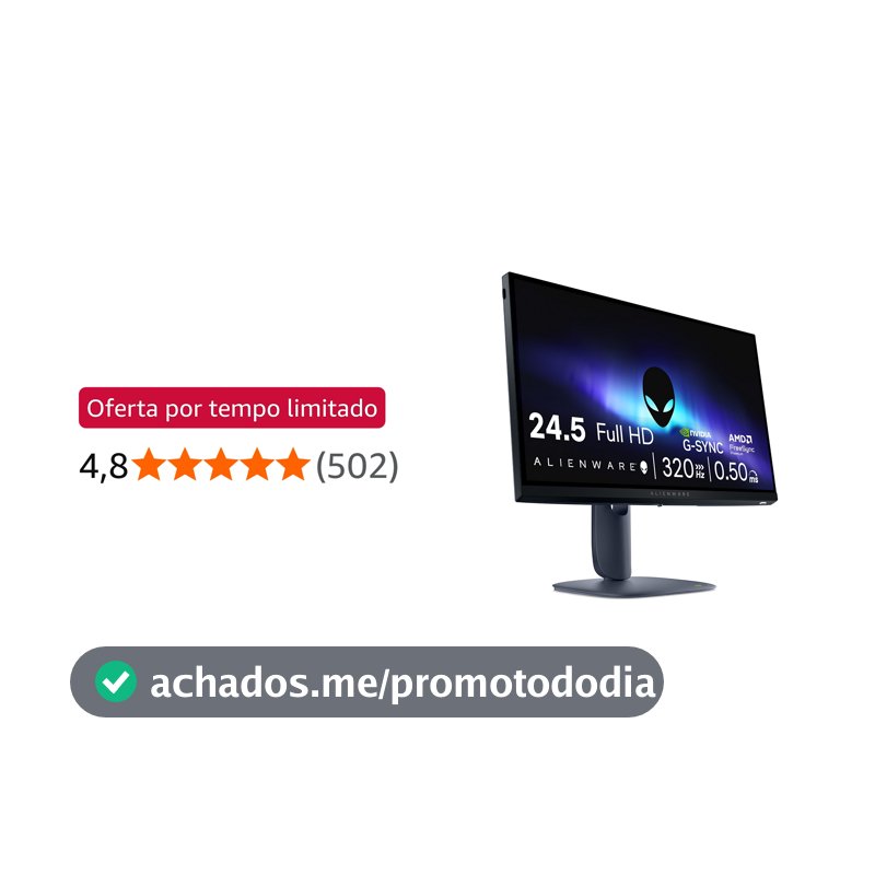Monitor Gamer Alienware 25", Full Hd (1920 x 1080), 320 Hz, Aw2525hm