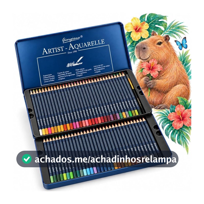 Lápis de Cor Aquarelável, Mina Super Macia, Cores Vivas e Alta Cobertura