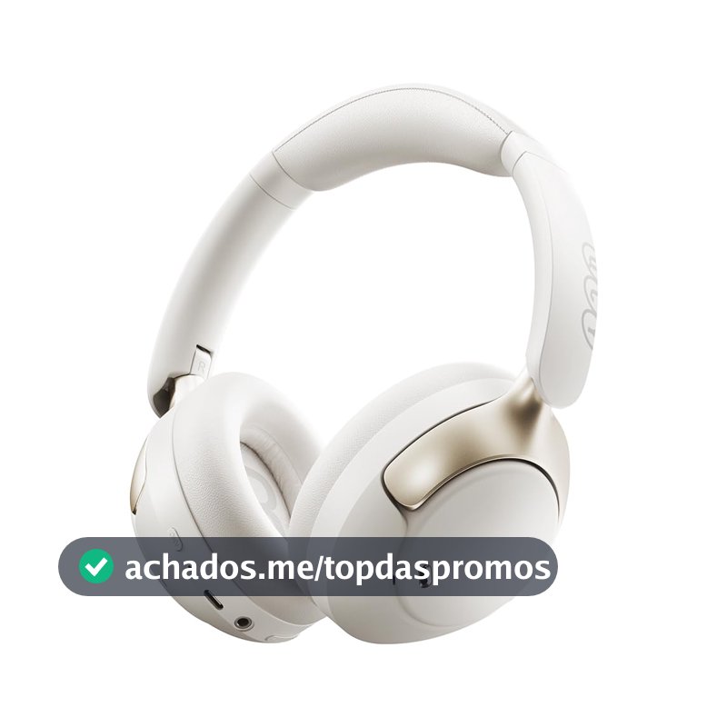QCY H3 PRO ANC Fone de Ouvido Bluetooth, Headphone ANC Adaptáveis, Cancelamento Ativo de Ruído de 50 dB, Áudio sem fio de Alta Resolução LDAC, 55 Horas de Reprodução, Branco