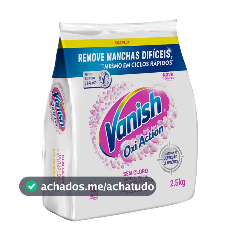 Tira-Manchas em Pó para Roupas Brancas Vanish Oxi Action, 2,5kg
