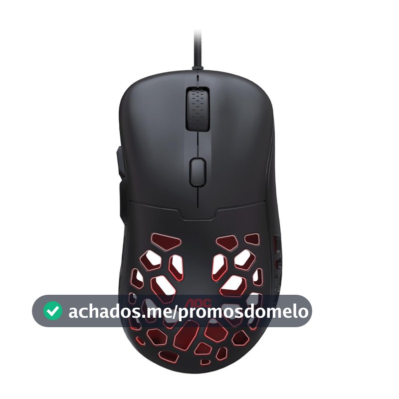 Mouse Gamer AOC GM510 ULTRALEVE 58g 16.000 DPI Pixart 3389 RGB 6 botões Macro Manager