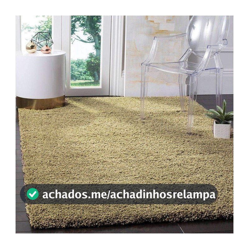 Casa Dona Tapete para Sala e Quarto Peludo Luxo Casa Dona 200x250cm Bege Gold