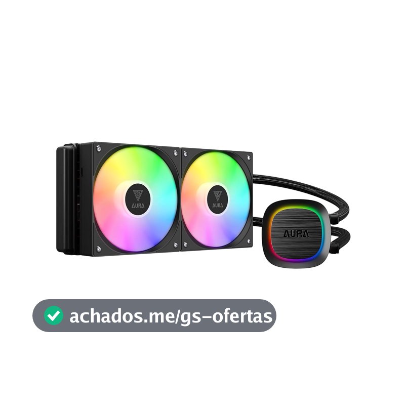 Gamdias Water Cooler Aura GL240 V2 240mm ARGB Compatível c/ Intel LGA 1700/1200/1151 e AMD AM5/AM4 Desktop