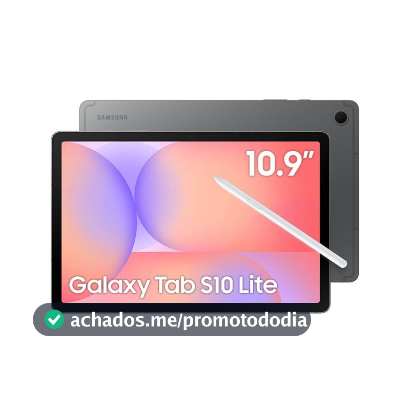 Samsung Tablet Galaxy Tab S10 Lite WiFi, 256GB, 8GB RAM, Tela 10.9", S Pen e Capa Smartbook Cover Inclusas