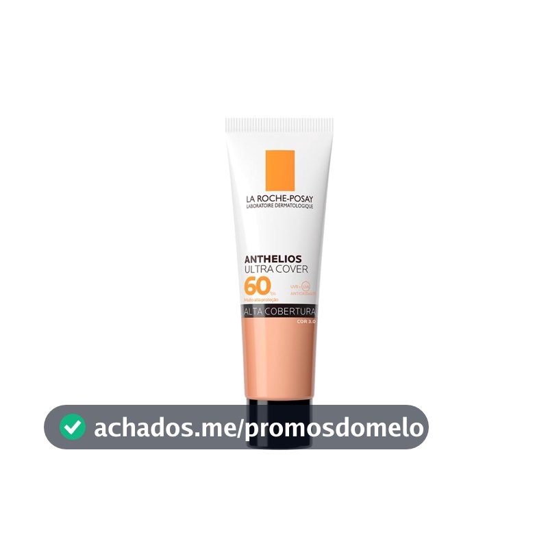 La Roche-Posay, Ultra Cover, Protetor Solar com Cor e Performance de Maquiagem, 12h de cobertura de base em uma única camada, Textura Fluida, Oil free, Toque Seco, FPS60, 30g