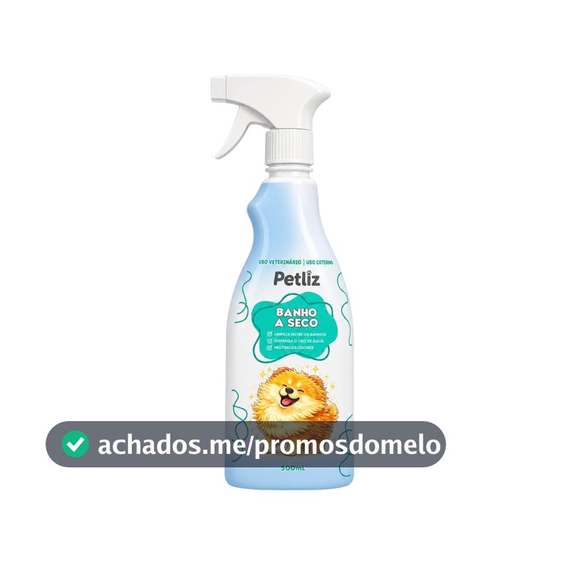 Banho a Seco 500ml Sem Enxágue Pet Shop Banho e Tosa Cachorro e Gato - Petliz