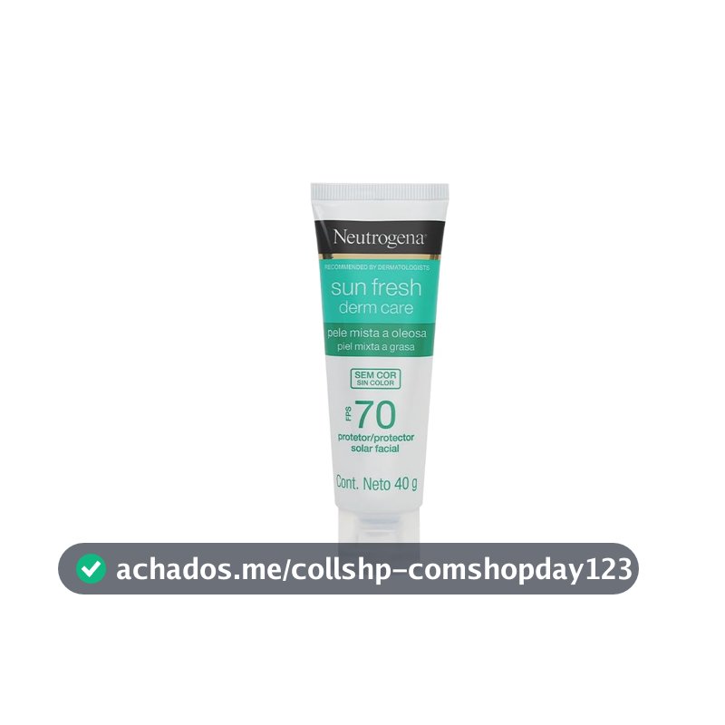 Protetor Solar Facial Neutrogena Sun Fresh Derm Care, Sem Cor, FPS 70, 40g