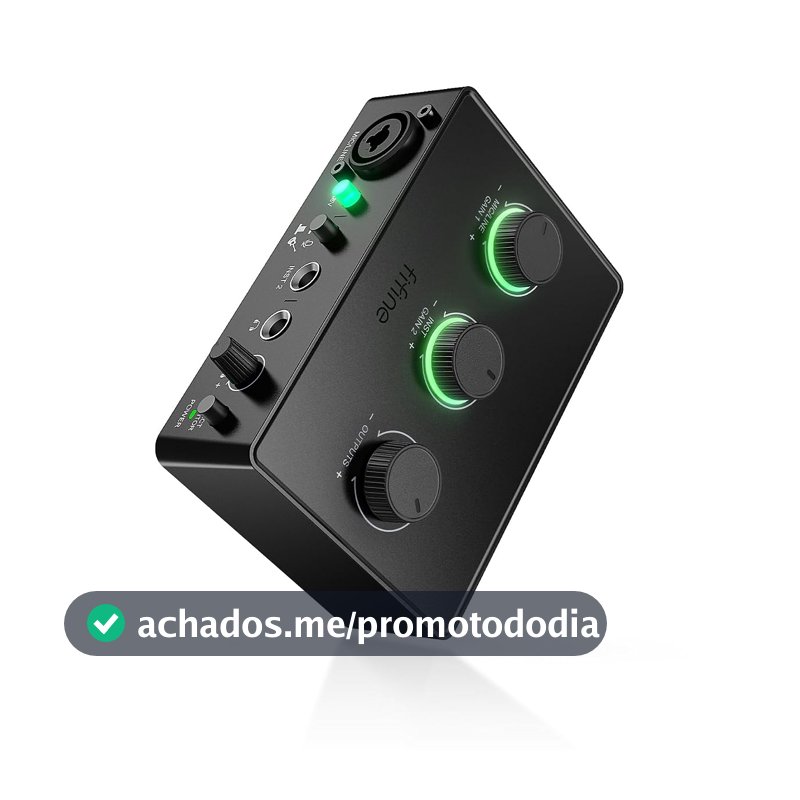 FIFINE SC1 Interface de áudio USB para gravação/instrumentos/guitarra