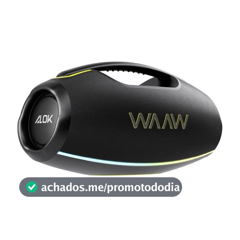 WAAW by ALOK Caixa de Som HYPERBOOM 1000 Bluetooth, À Prova D'Água, Até 12h de Autonomia, Tecnologia TWS, 180W RMS