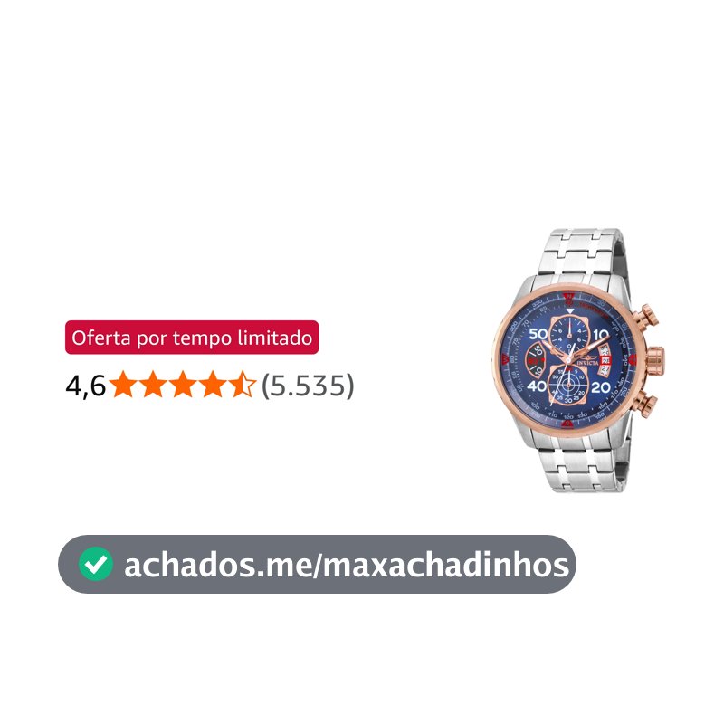 Invicta Relógio masculino aviador analógico de quartzo japonês