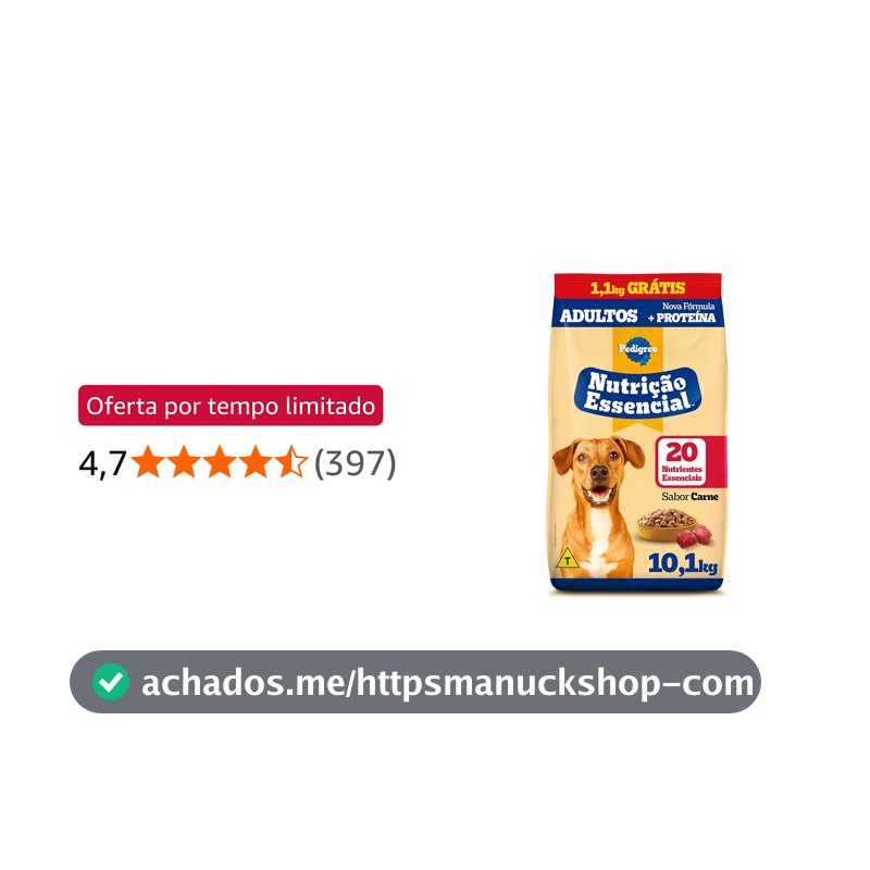 Ração Pedigree Nutrição Essencial Carne Para Cães Adultos