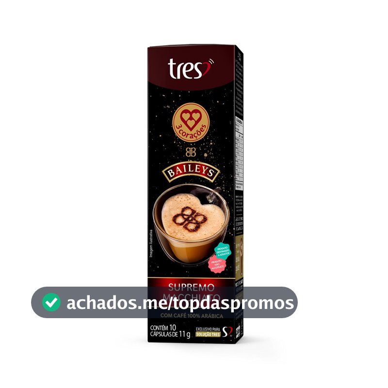 3 Corações Cápsula Supremo Macchiato Baileys TRES - 10 unidades