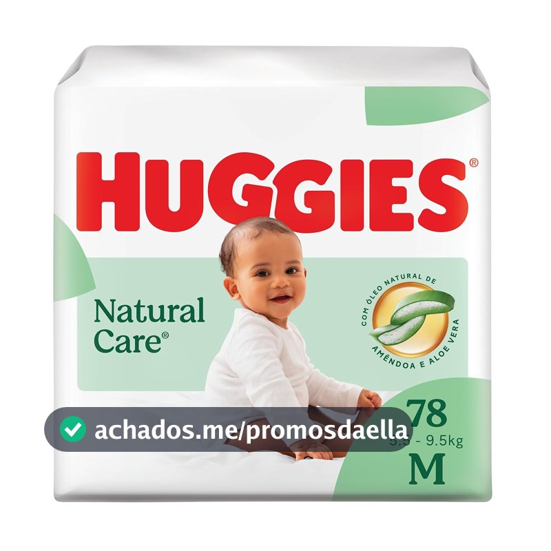 Huggies Fralda Descartável Premium Natural Care M - 78 Un
