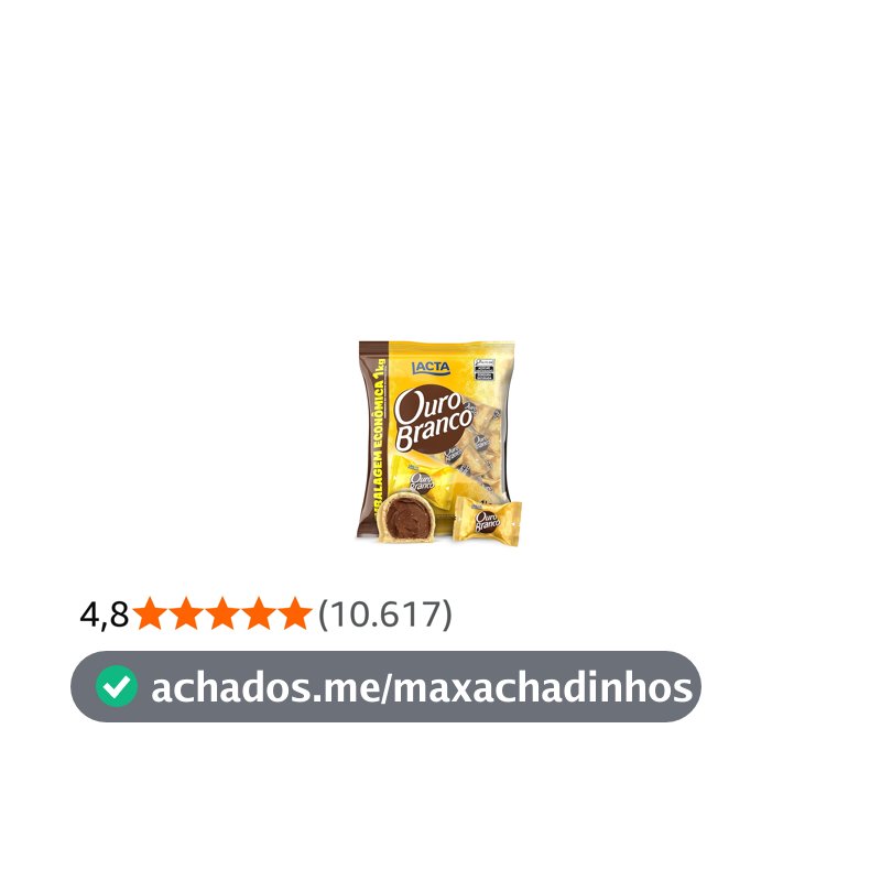 Lacta Ouro Branco - Wafer Recheado Sabor Chocolate Branco Pacote 1kg