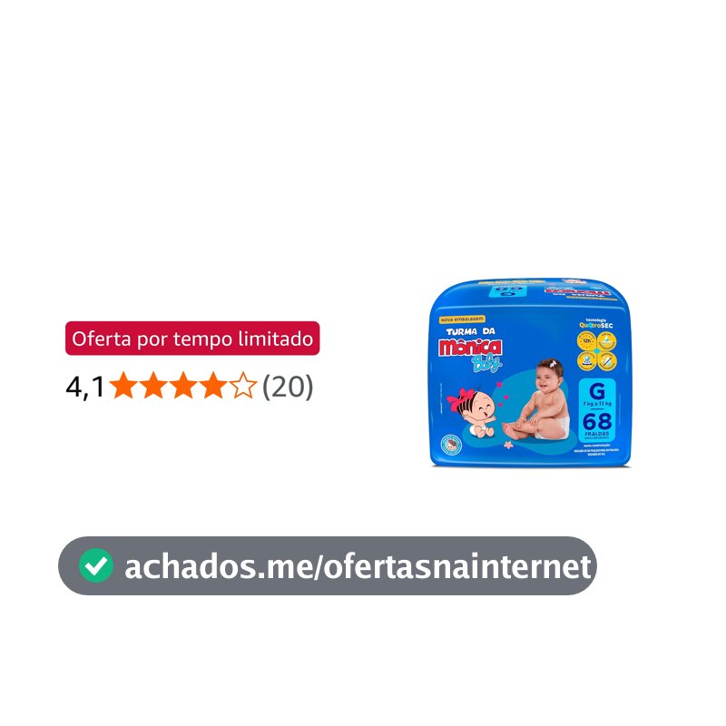 Fralda Turma da Monica Baby Giga G 68 Unidades