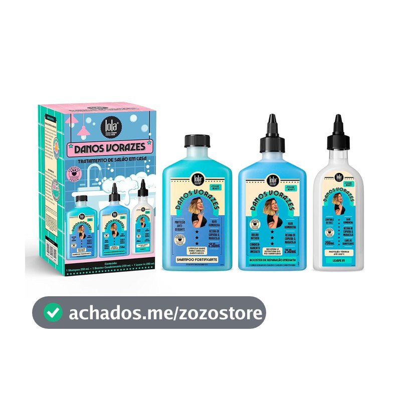 Kit Danos Vorazes (Shampoo + Condicionador + Leave in) - Lola From Rio