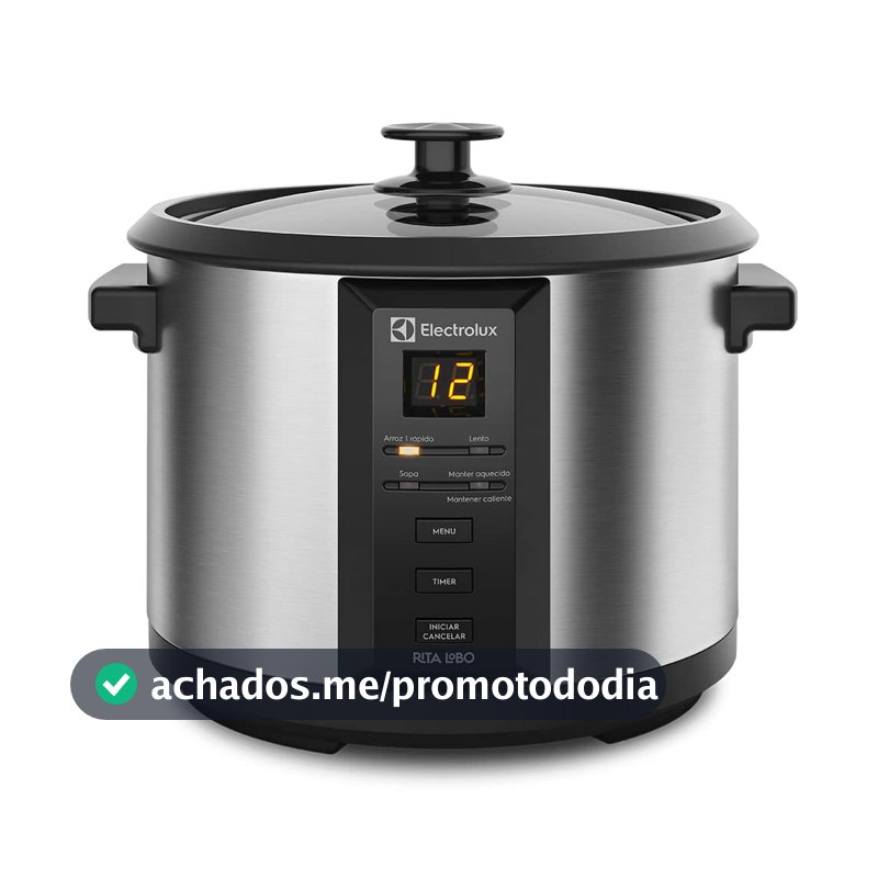 Electrolux Panela Elétrica vapor arroz capacidade 1,8L 10 xícaras 4 funções pré-programadas timer panela removivel antiaderente tampa vidro ECC20 inox 220v por Rita Lobo