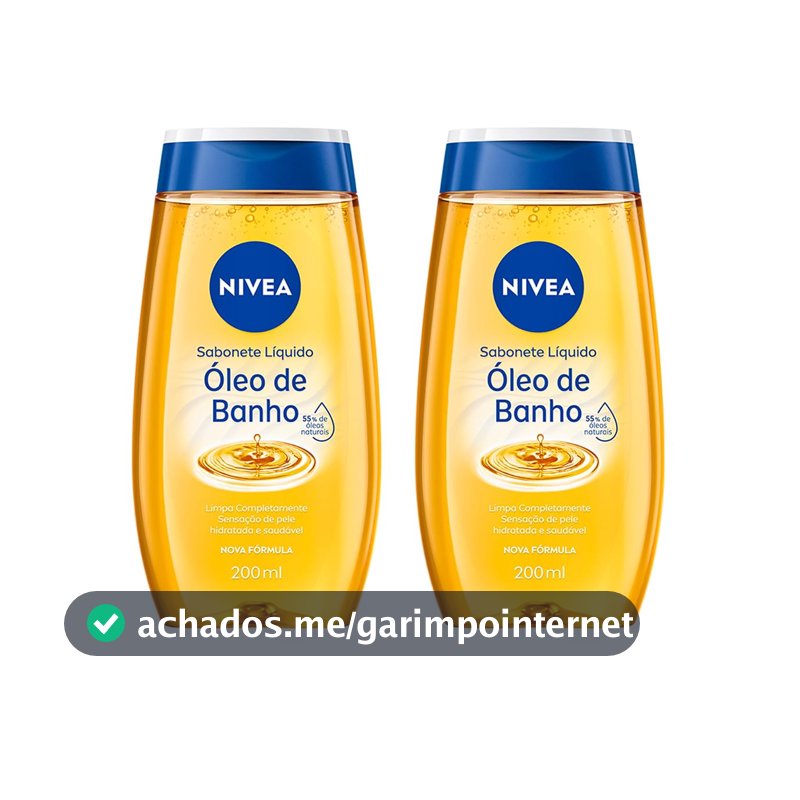 NIVEA KIT Sabonete Líquido Óleo de Banho 200ml - 2 Unidades