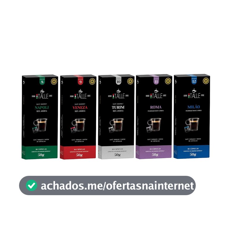 Cápsulas Compativeis Nespresso Café moido e torrado Cafe Italle 50 Und