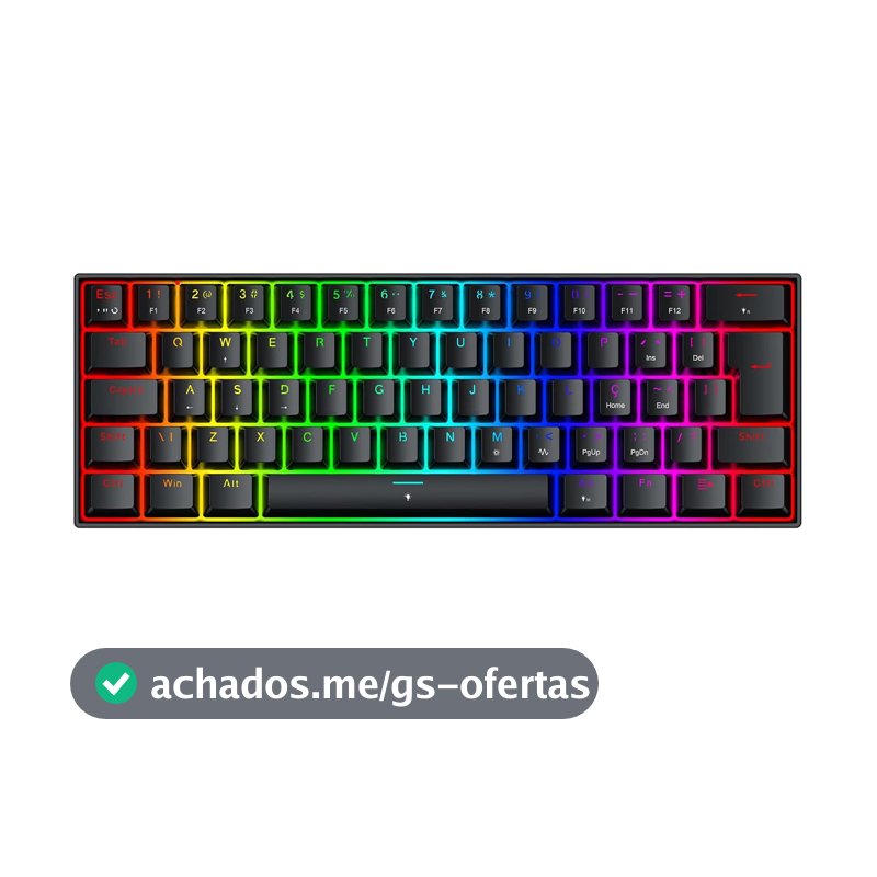 Teclado Magnético Gamer Redragon Fizz RGB Preto 60% Polling Rate 8K Rapid Trigger Switch Linear K617RGB-M