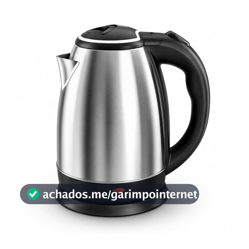 Chaleira Elétrica 1.8 Litros Inox Desligamento Automatico Cor Aço 220V Aquecimento Rápido Segura Café Chá Fácil Abertura Premium GT (220V)