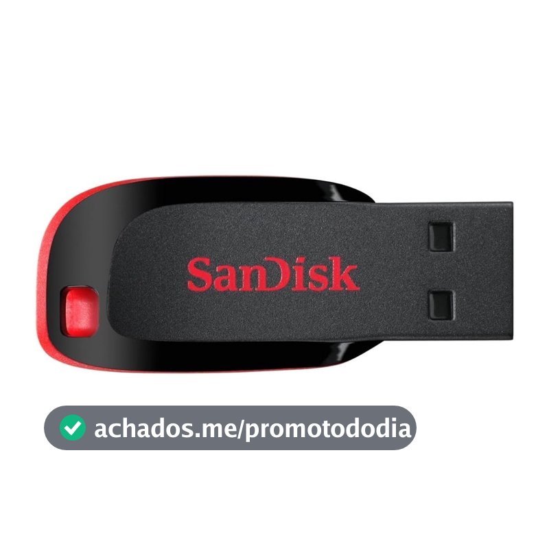 Pen Drive Cruzer Blade, SanDisk, 64GB, SDCZ60-064G-B35, Preto