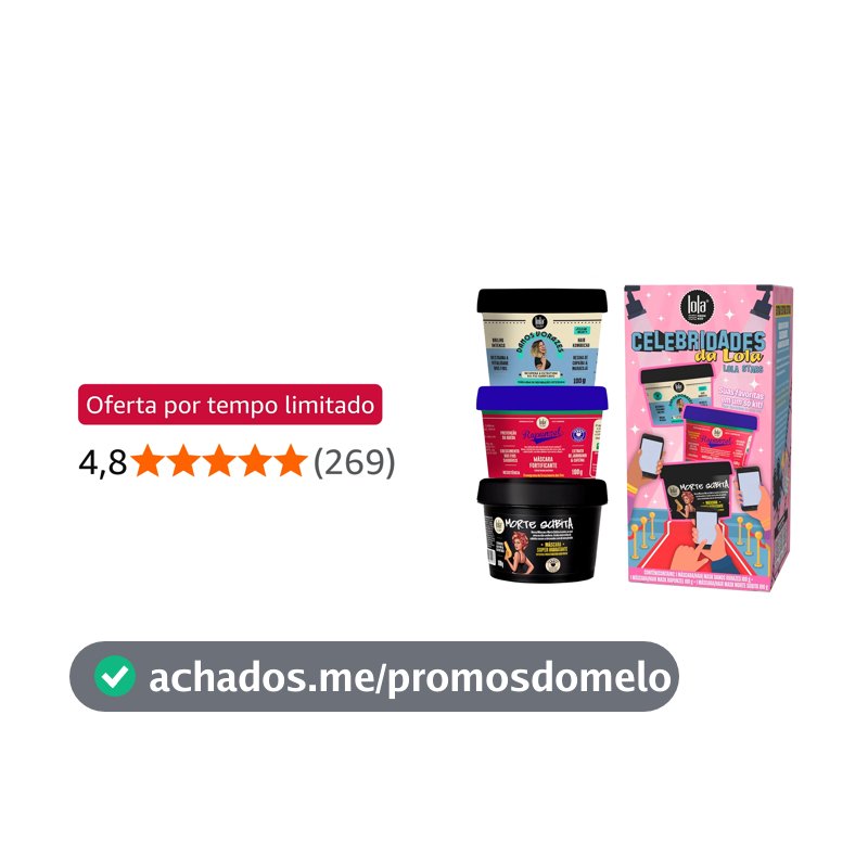 Kit Máscara Capilar Lola Star 300gr - morte subita+danos vorazes+rapunzel - Lola From Rio