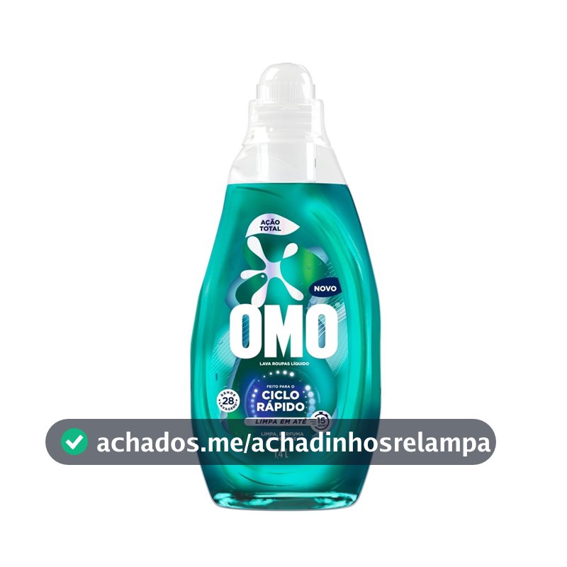Lava-Roupas Líquido Omo Ciclo Rápido Ação Total Frasco 1,4l