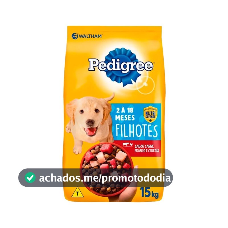 Ração Pedigree Carne Frango e Cereais Cães Filhotes 15 kg