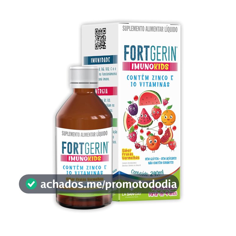 Fortgerin ImunoKids 240ml Contém zinco e 10 vitaminas