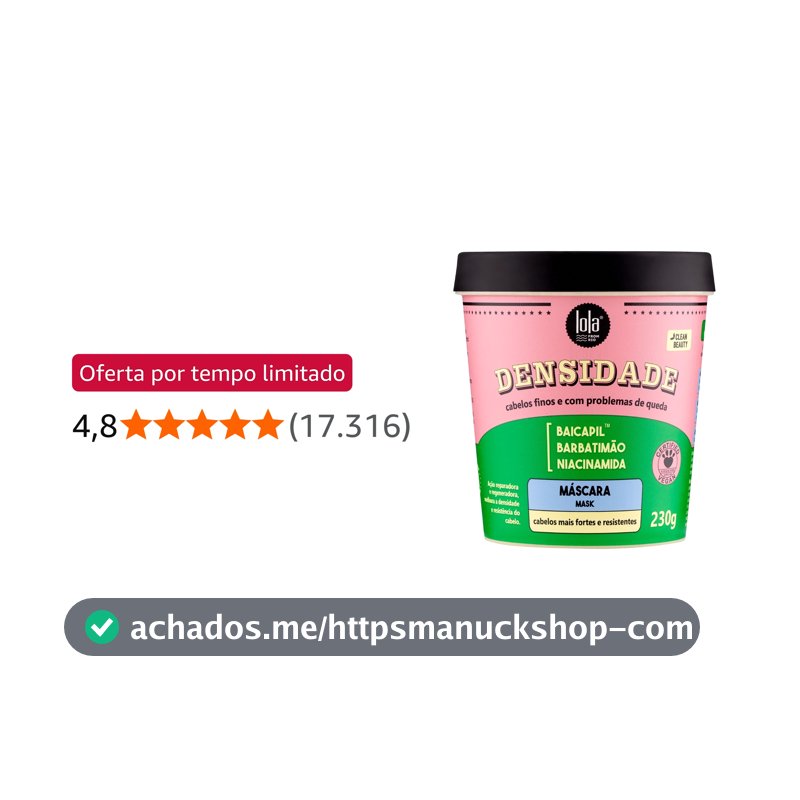 Densidade Máscara Capilar 230g , Lola Cosmetics