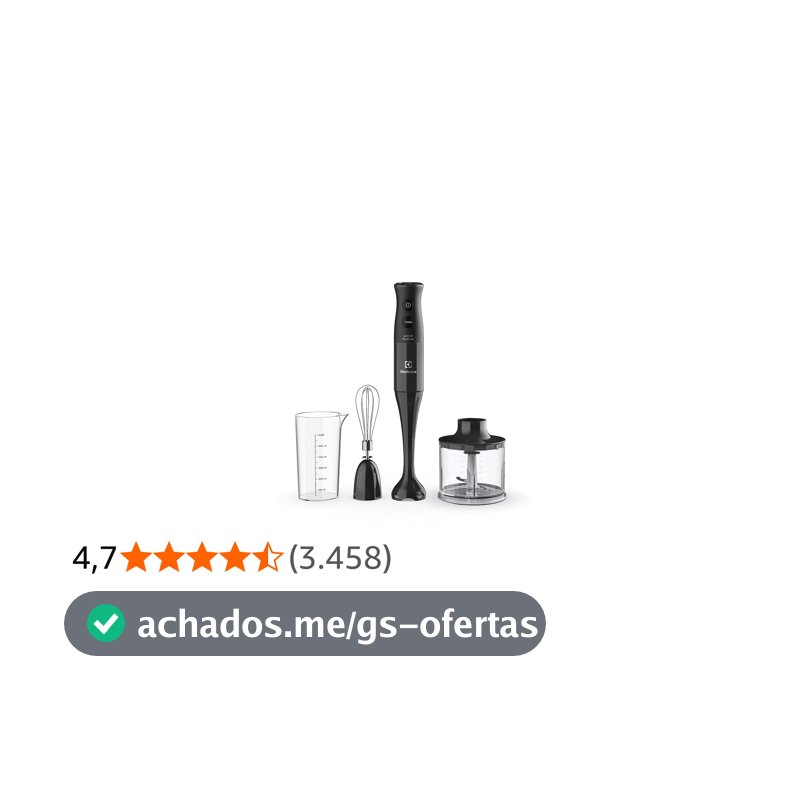 Mixer Misturador Multiuso Electrolux 3 em 1 400W 2 velocidades 3 acessórios mini processador capacidade resistente temperatura 600ml livre BPA EIB10 preto 127v