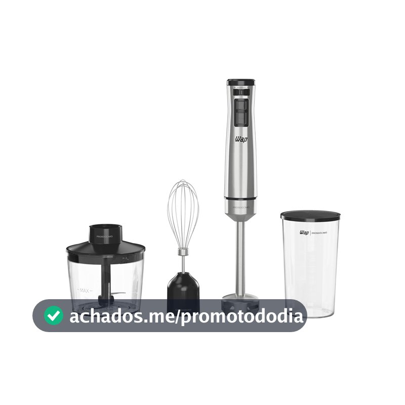 WAP Mixer Elétrico 3 em 1 com Processador, Miniprocessador e Batedor de Clara em Inox Prosdócimo WM1 600W 127V