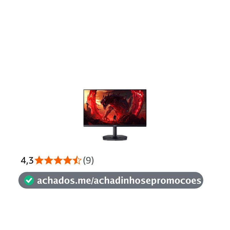 Acer Nitro KG270 P0bi, 27 Polegadas, 1920x1080 Full HD, Monitor Gamer LED VA, 16:9, Anti-Reflexo, 1000:1, 1ms, 144Hz, 18W