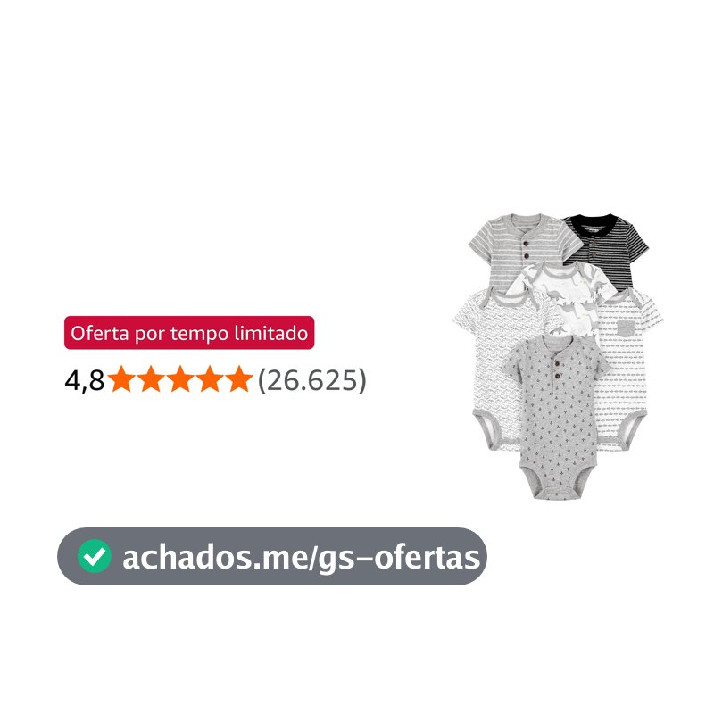 Body Pacote com 6 bodies de manga curta Simple Joys by Carter'sUnisex Bebê