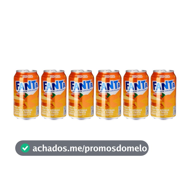 Pack de Fanta Laranja Zero lata 350ml 6 unidades