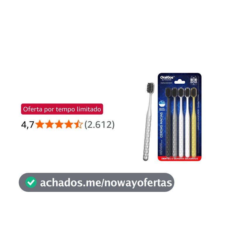 OralGos Escova de Dente Adulto, Macia, 5 Unidades para Gengivas Sensíveis