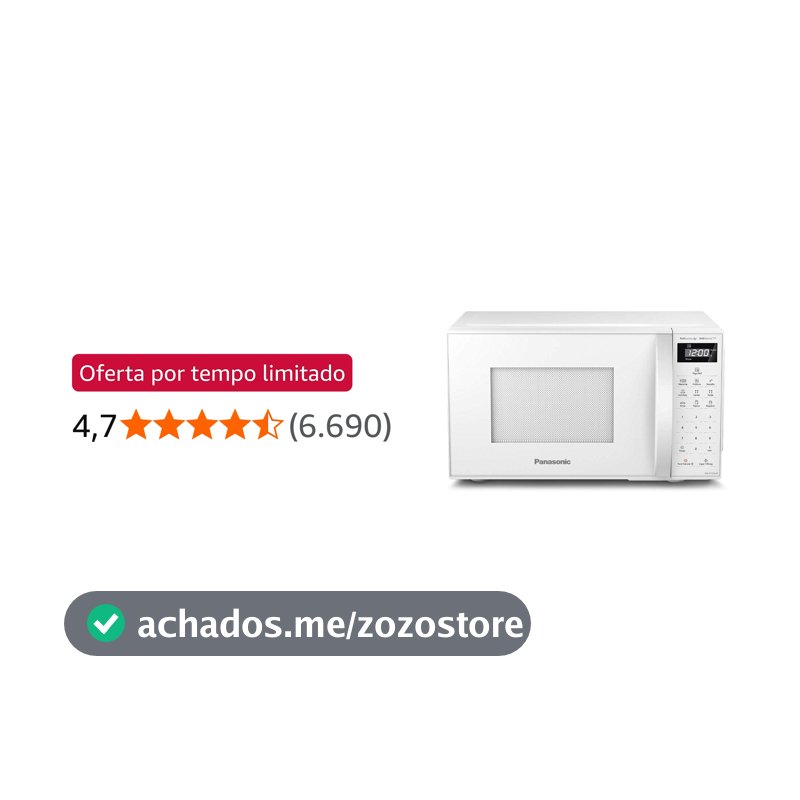 Panasonic Micro-ondas 21L Branco 127v NN-ST25LWRU