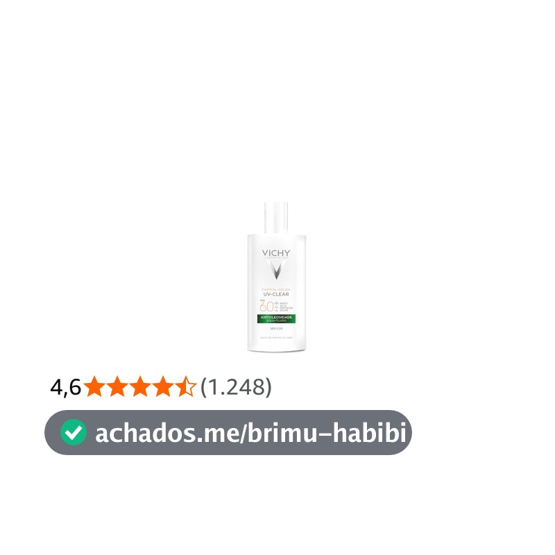 Vichy Capital Soleil UV-Clear Protetor Solar Facial Antioleosidade e Antiacne Sem Cor, Toque Seco FPS 60, com Niacinamida e Ácido Salicílico, Acabamento Invisível, 40g