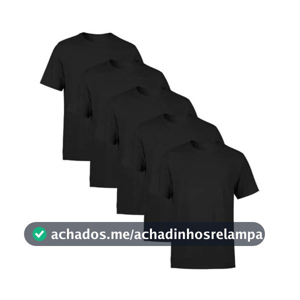 Kit 5 Camisetas Masculinas Algodão Premium Básicas Lisas
