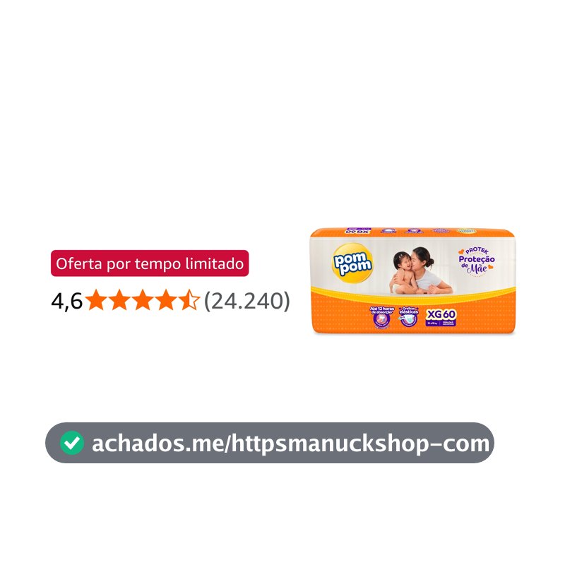 Fralda Pom Pom Protek Proteção de Mãe Hiper XG 60 Unidades