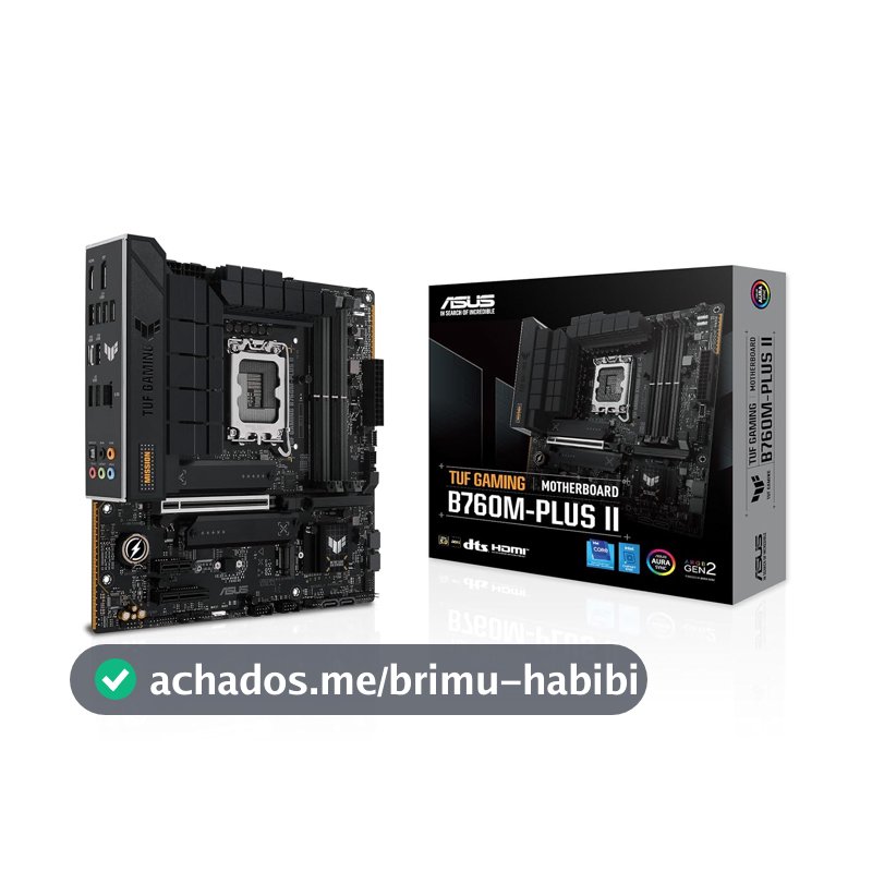 Placa Mãe Asus TUF Gaming B760M-PLUS II, Chipset B760, Intel LGA 1700, mATX, DDR5, 90MB1HD0-M0EAY0