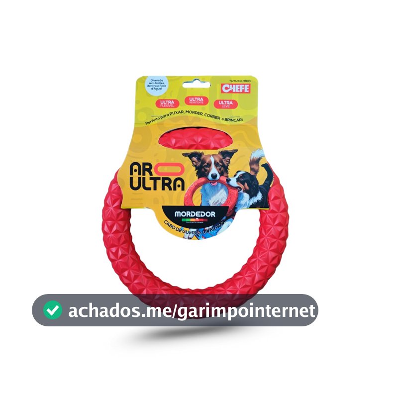 CHEFE Mordedor ARO Ultra, Brinquedo para Cães, Ultra Resistente e Flexível, Tamanho Médio, Vermelho (médio)