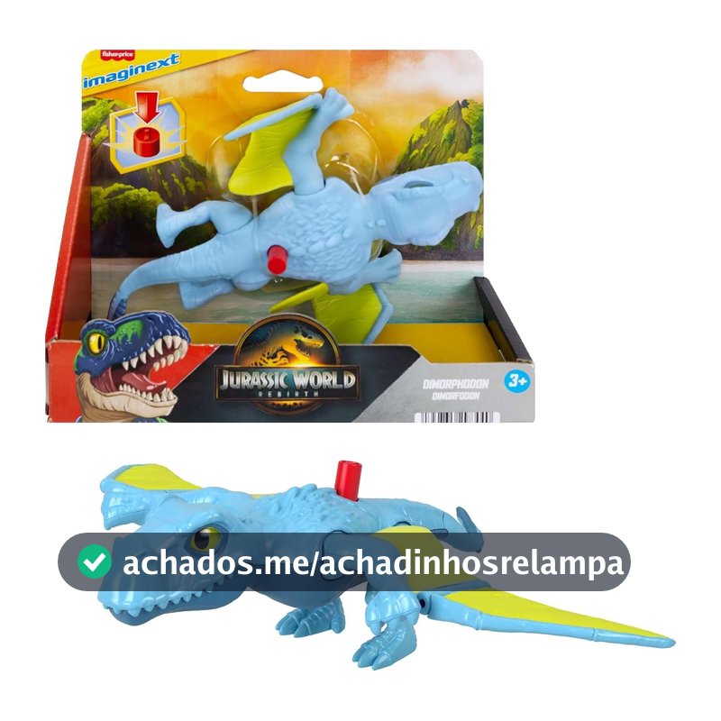 Imaginext Jurassic World Dinossauro de Brinquedo Rebirth Dimorphodon 3 Anos