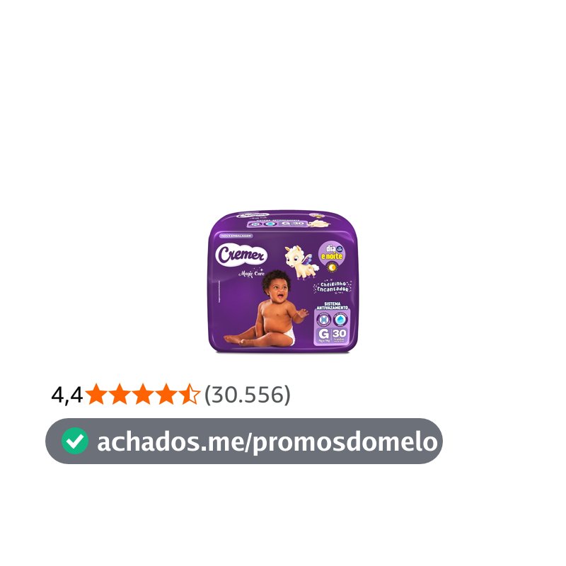 Fralda Cremer Econômica G 30 Unidades
